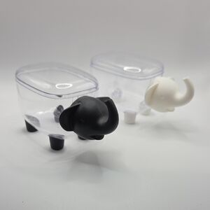 Source Unknown Elephant Bath Storage Set - Black and White
